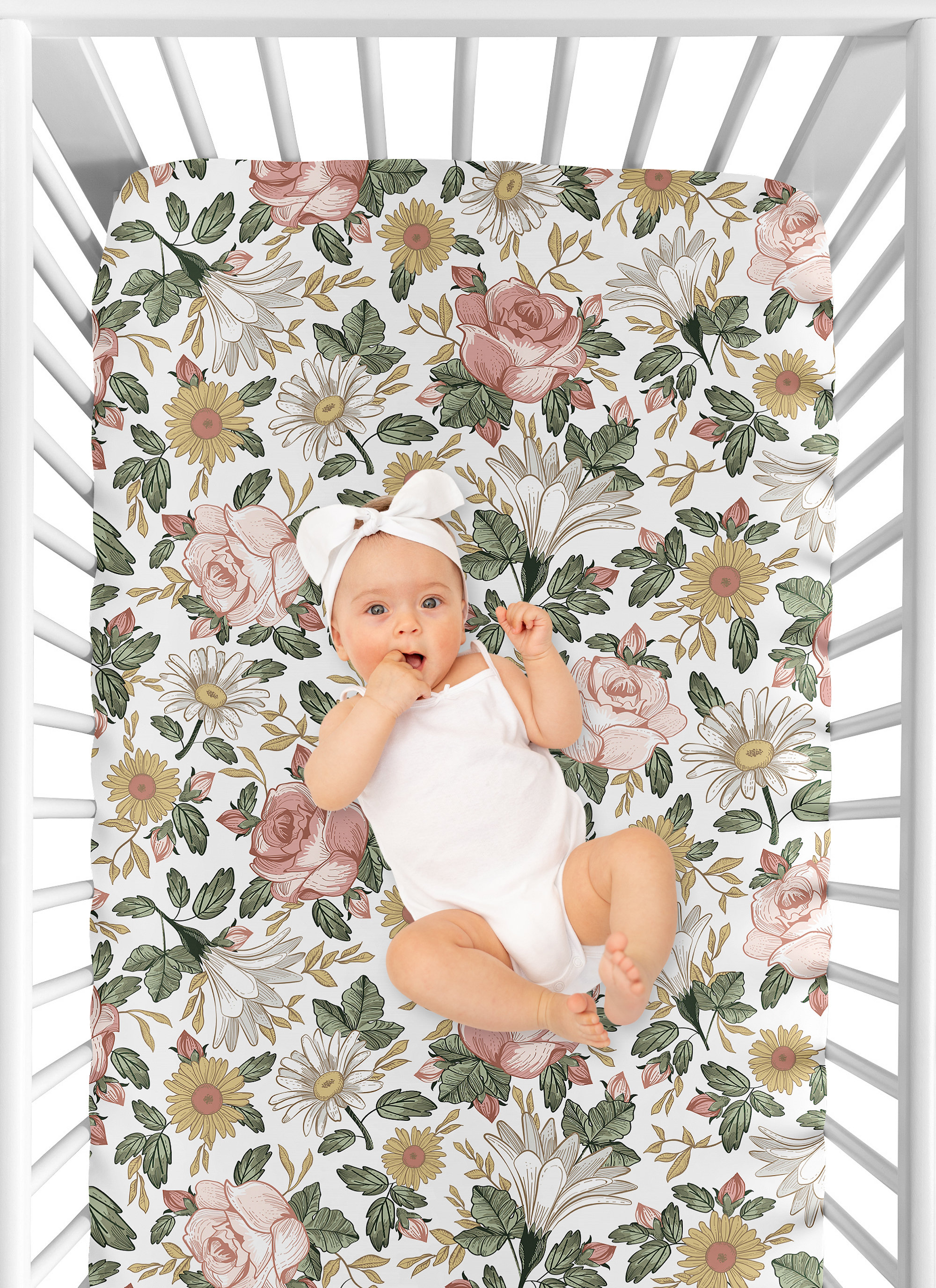 Sweet Jojo Designs Vintage Floral Fitted Crib Sheet Reviews Wayfair